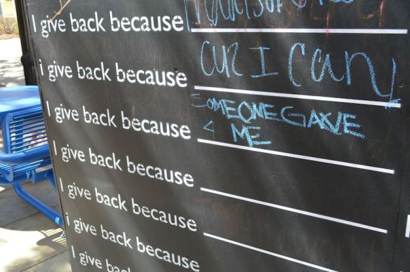 I give back because1